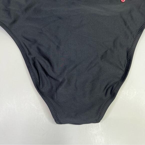 Red Carter Shine Solids O-Ring High Waisted Bikini bottom black - M - Picture 8 of 10